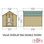 Shire Garden Value Overlap 8 x 6 Double Door Shed with or wihout Window - Garden Life Stores - Garden Life Stores. 