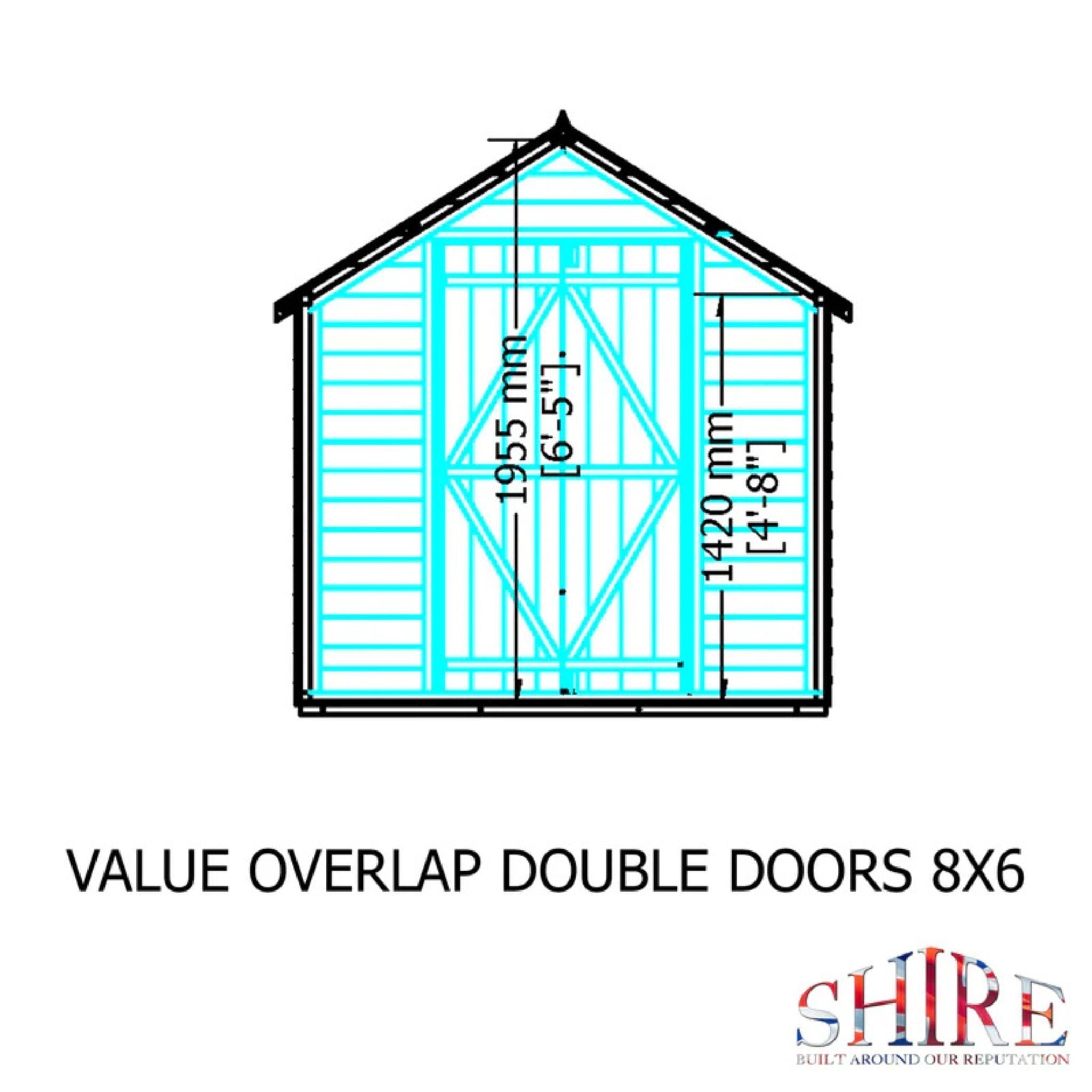 Shire Garden Value Overlap 8 x 6 Double Door Shed with or wihout Window - Garden Life Stores - Garden Life Stores. 