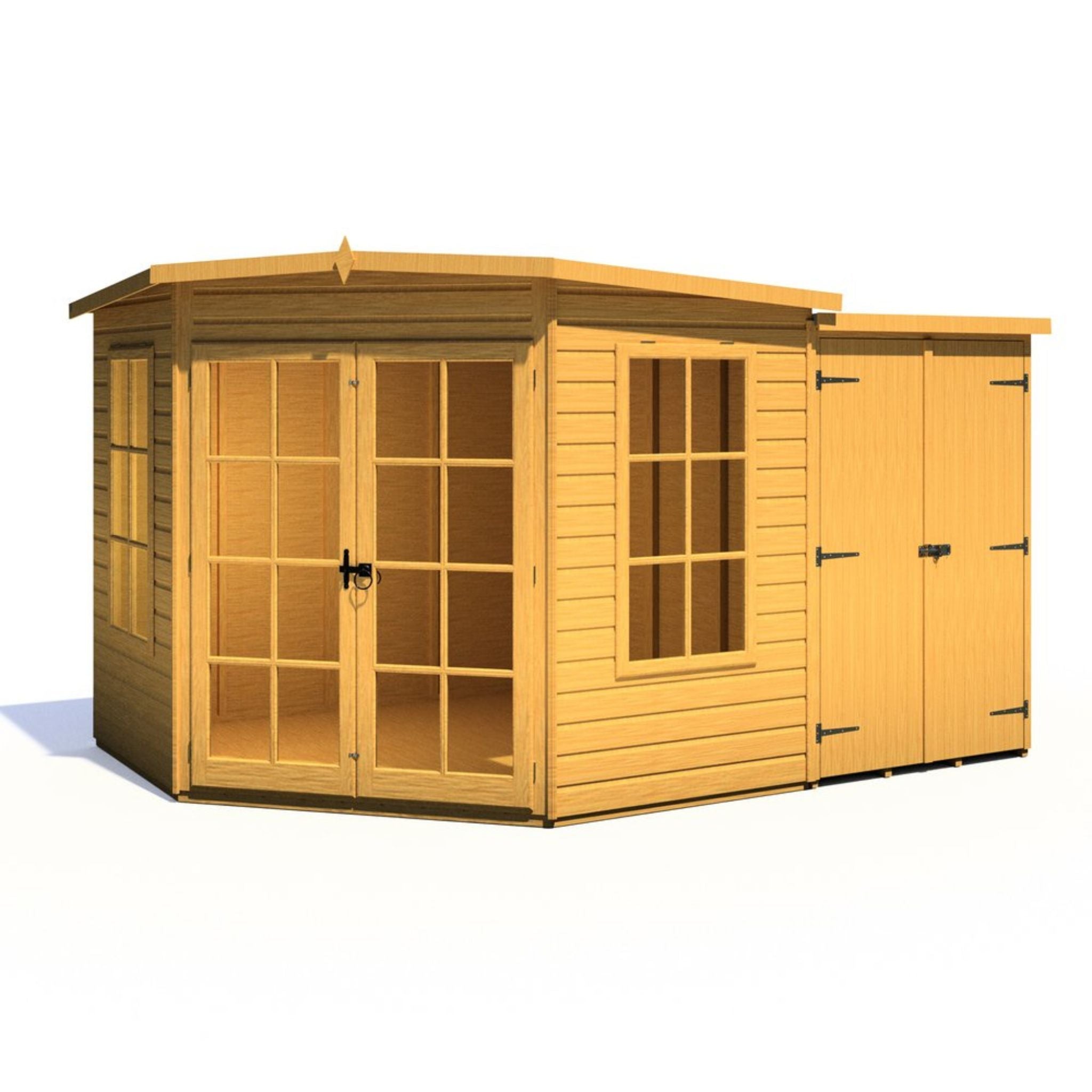 Shire Hampton 8x12 Summerhouse with Side Shed – Stylish & Practical Garden Retreat | Garden Life Stores