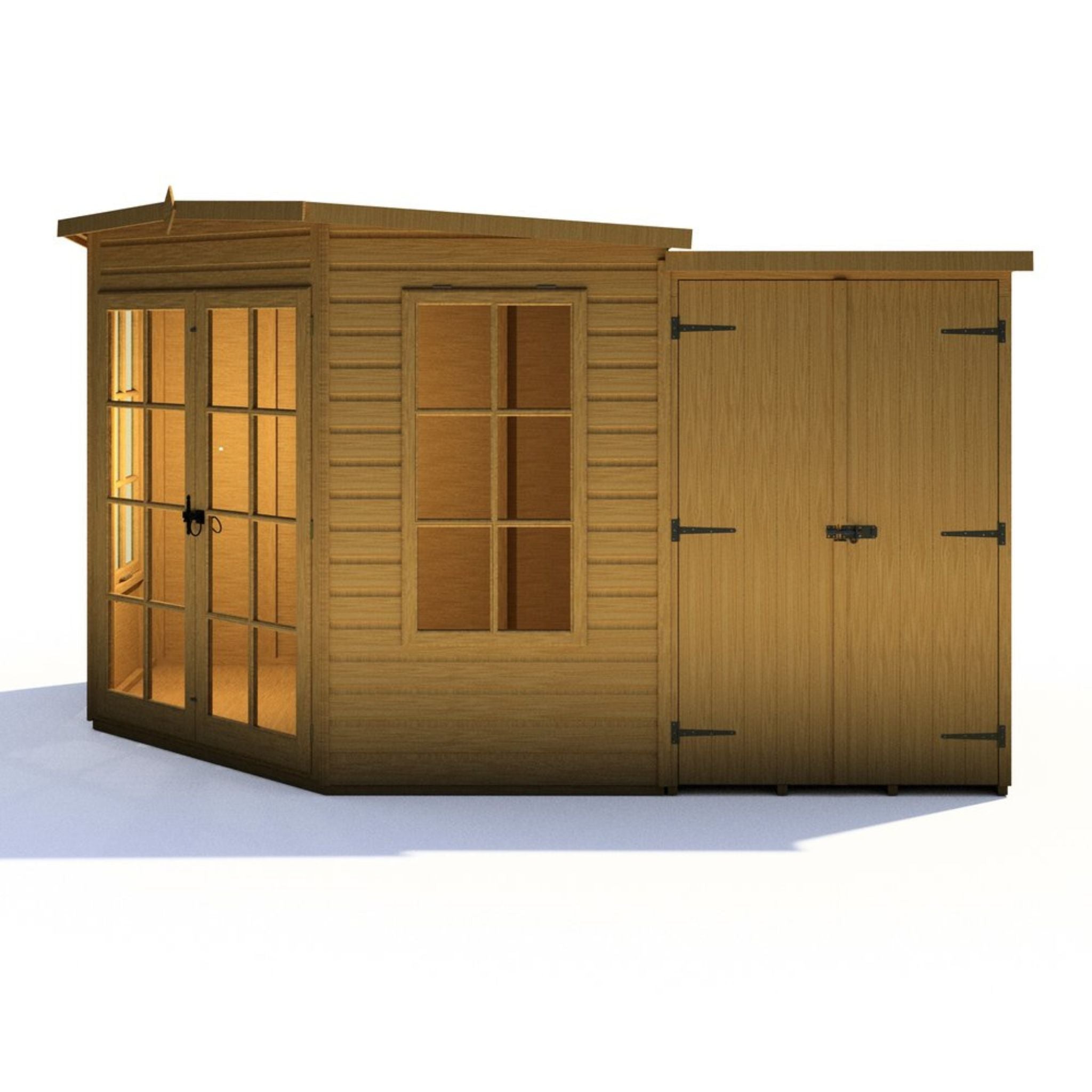 Shire Hampton 8x12 Summerhouse with Side Shed – Stylish & Practical Garden Retreat | Garden Life Stores