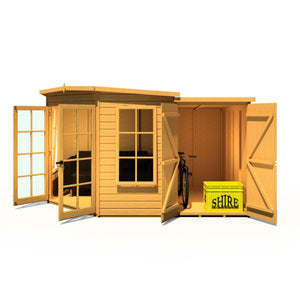 Shire Hampton 8x12 Summerhouse with Side Shed – Stylish & Practical Garden Retreat | Garden Life Stores