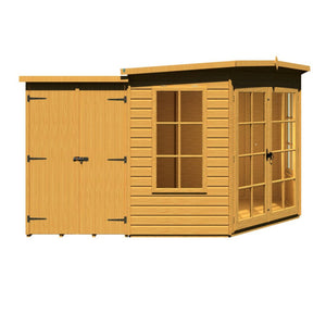 Shire Hampton 8x12 Summerhouse with Side Shed – Stylish & Practical Garden Retreat | Garden Life Stores