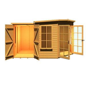 Shire Hampton 8x12 Summerhouse with Side Shed – Stylish & Practical Garden Retreat | Garden Life Stores