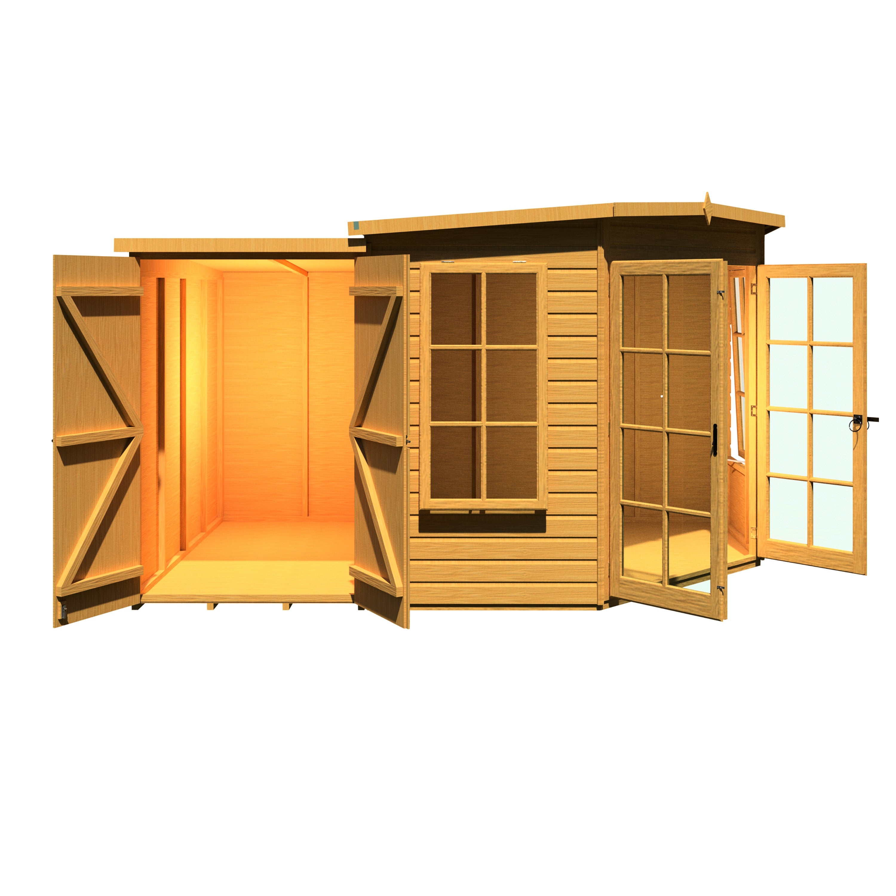 Shire Hampton Summerhouse with Side Shed 8x12