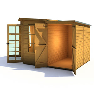 Shire Hampton Summerhouse with Side Shed 8x12