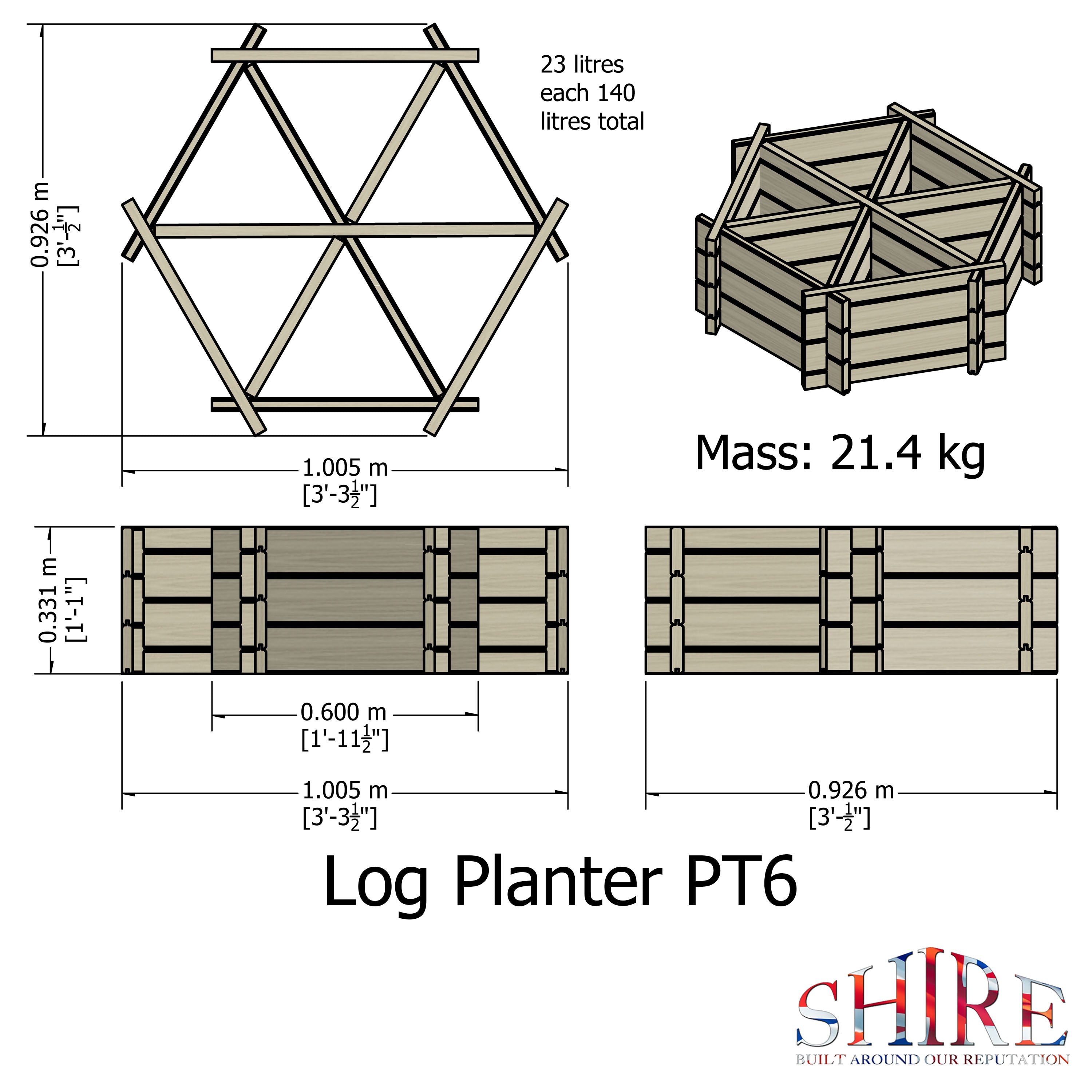 Shire Hexagonal Planter 6