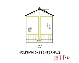 Shire Holkham Wooden Greenhouse 12x6