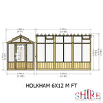 Shire Holkham Wooden Greenhouse 12x6