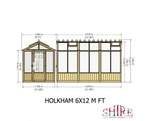 Shire Holkham Wooden Greenhouse 12x6