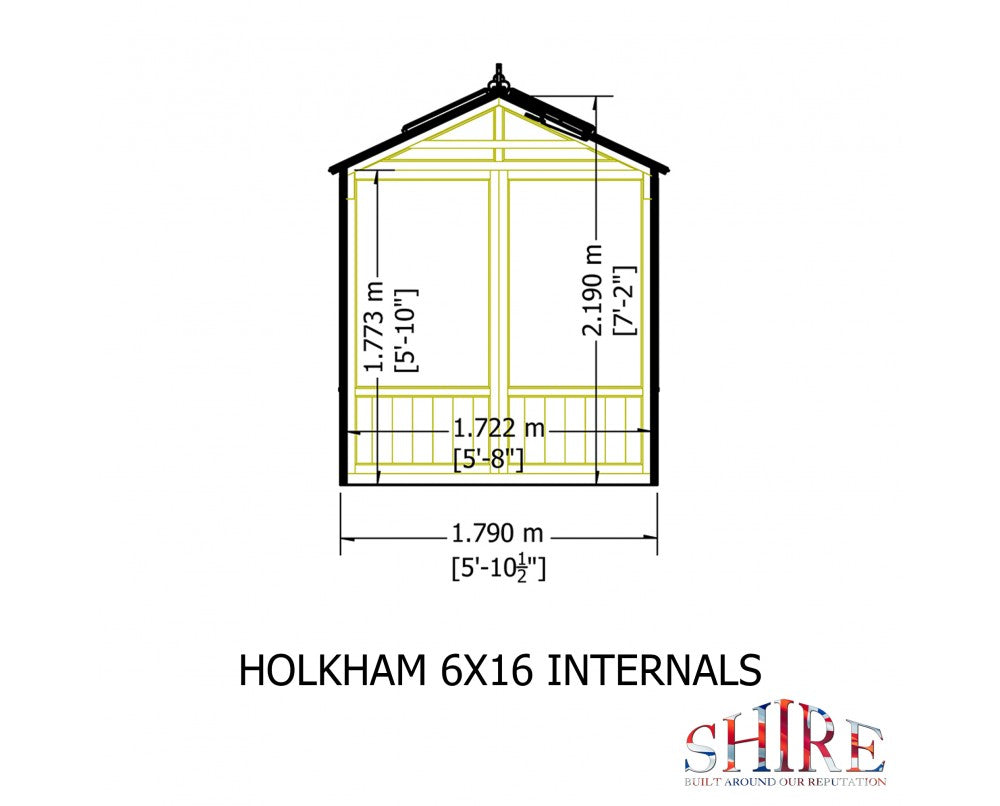 Shire Holkham Wooden Greenhouse 16x6