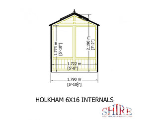 Shire Holkham Wooden Greenhouse 16x6