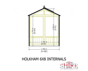 Shire Holkham Wooden Greenhouse 8x6