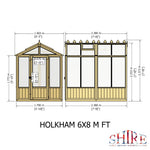 Shire Holkham Wooden Greenhouse 8x6