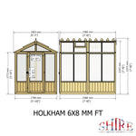 Shire Holkham Wooden Greenhouse 8x6