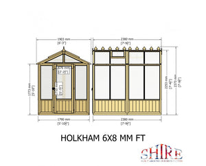 Shire Holkham Wooden Greenhouse 8x6