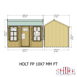 Shire Pressure Treated Holt Apex Garden Shed 7x10