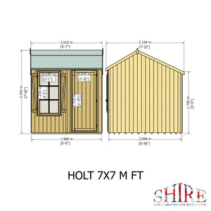 Shire Pressure Treated Holt Apex Garden Shed 7x7