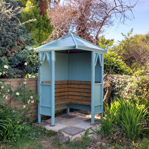 Shire Pressure Treated Honeysuckle Corner Arbour - Garden Retreat - Garden Life Stores. 