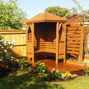 Shire Pressure Treated Honeysuckle Corner Arbour - Garden Retreat - Garden Life Stores. 