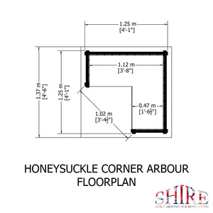 Shire Pressure Treated Honeysuckle Corner Arbour - Garden Retreat - Garden Life Stores. 