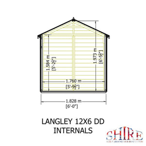 Shire Langley 12x6 Security Shiplap Apex Shed – Double Door | Garden Life Stores