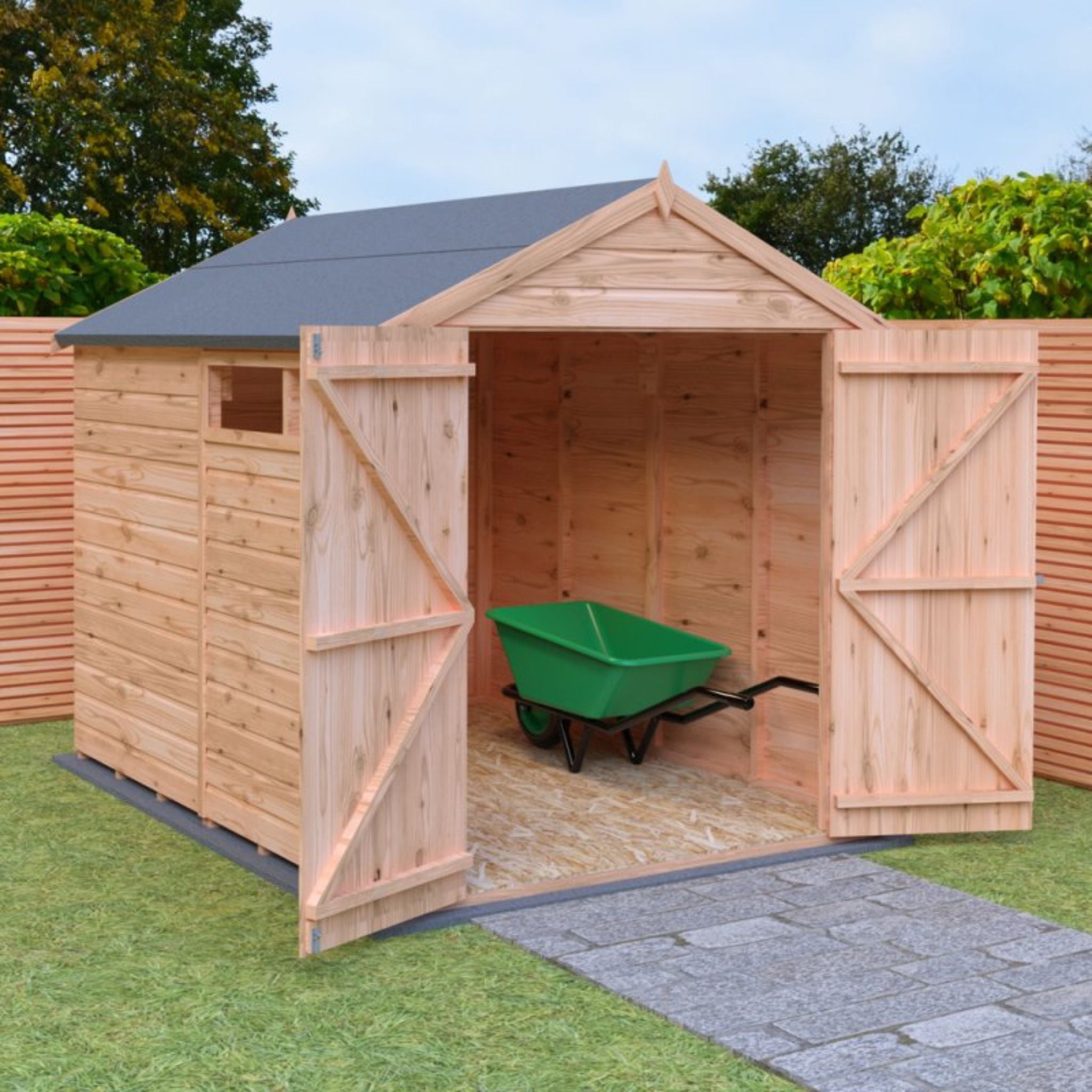 Shire Langley 8x6 Security Shiplap Apex Shed – Double Door | Garden Life Stores