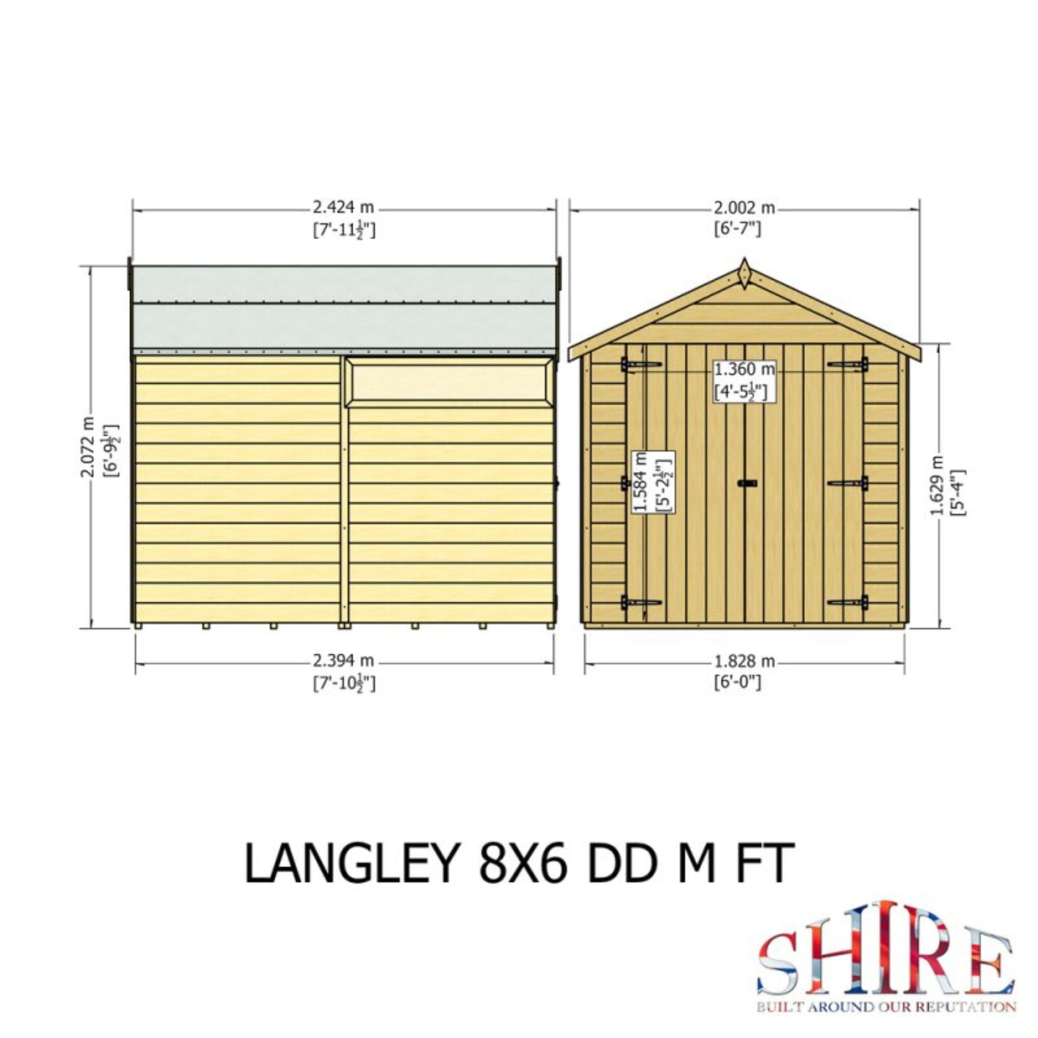 Shire Langley 8x6 Security Shiplap Apex Shed – Double Door | Garden Life Stores