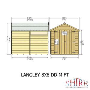 Shire Langley 8x6 Security Shiplap Apex Shed – Double Door | Garden Life Stores