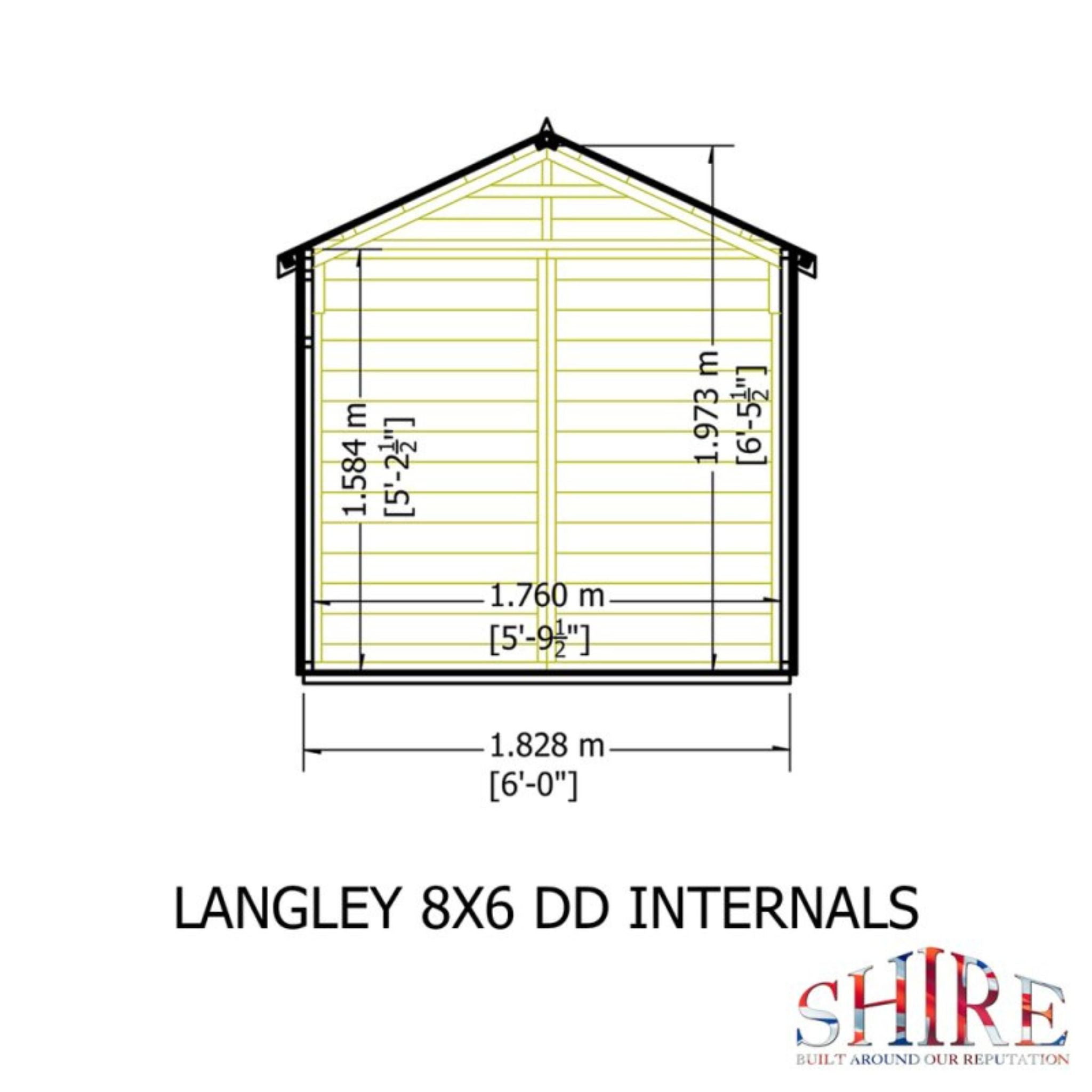 Shire Langley 8x6 Security Shiplap Apex Shed – Double Door | Garden Life Stores