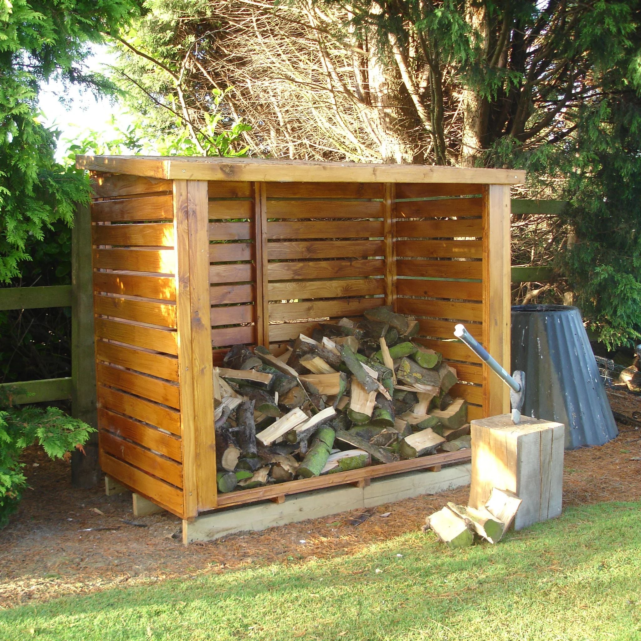 Shire Large Heavy Duty Log Store – Sturdy Wooden Firewood Storage | Garden Life Stores