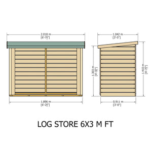 Shire Large Heavy Duty Log Store – Sturdy Wooden Firewood Storage | Garden Life Stores