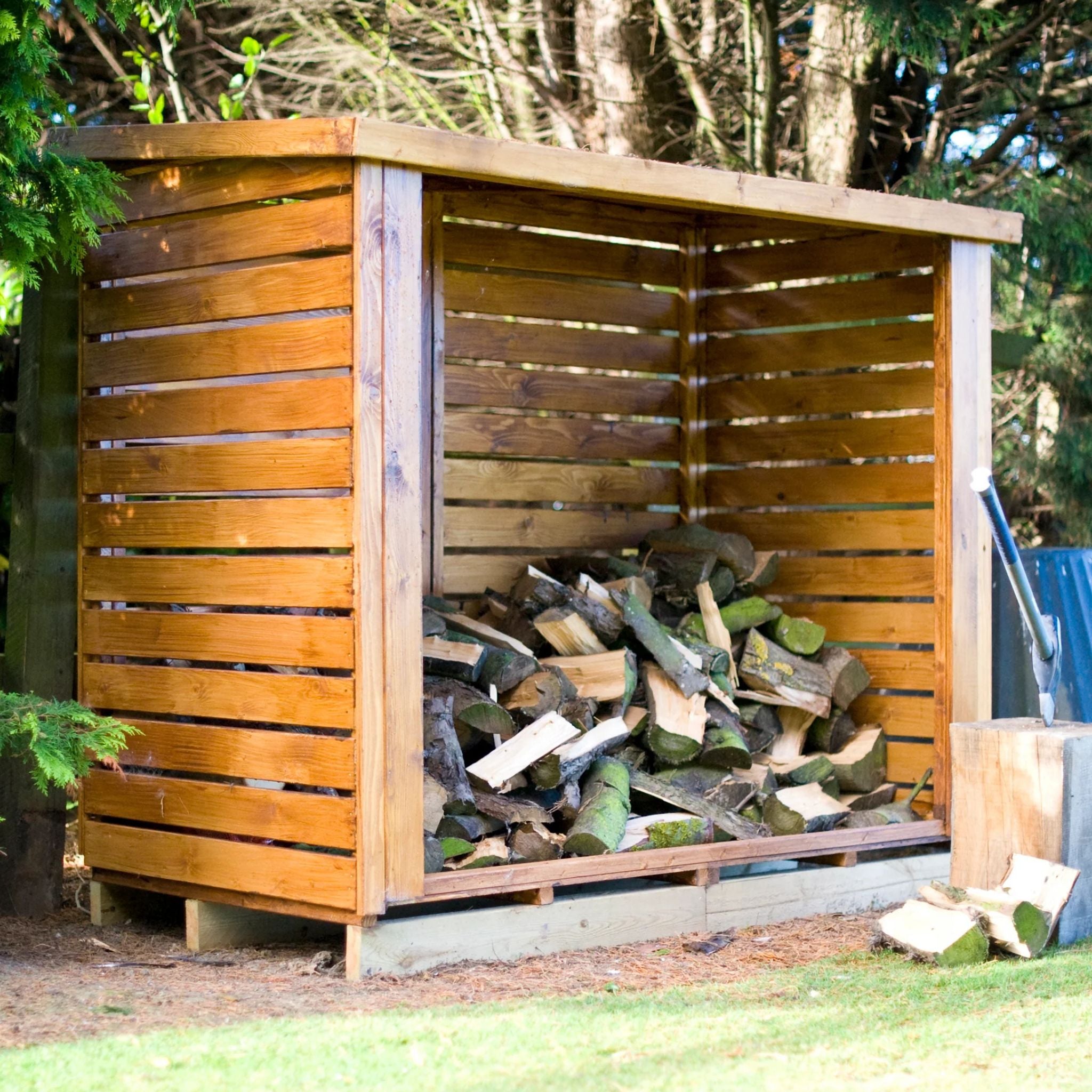 Shire Large Heavy Duty Log Store – Sturdy Wooden Firewood Storage | Garden Life Stores