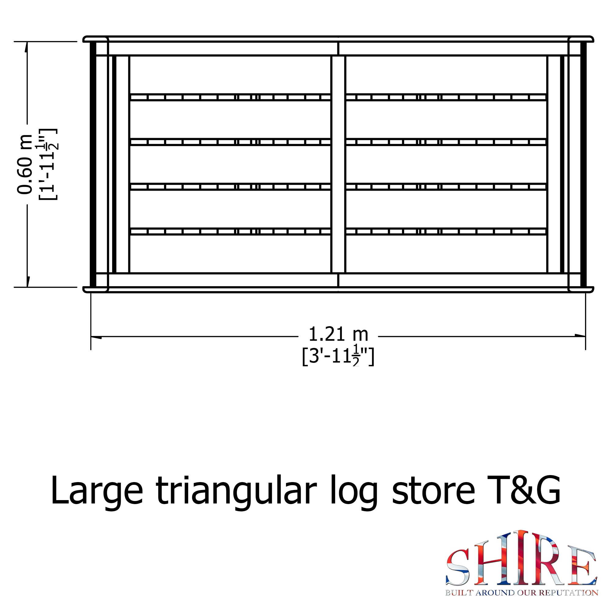 Shire Large Triangular Log Store Tongue & Groove - Pressure Treated