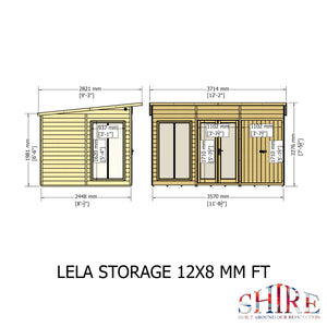 Shire Lela Summerhouse with Storage Shed 12x8