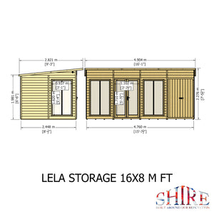 Shire Lela Summerhouse with Storage Shed 16x8