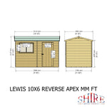 Shire Lewis Reverse Apex Style C Single Door Shed 10x6