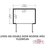 Shire Premium Shed Range Lewis Reverse Apex Double Door Shed 4x6