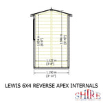 Shire Premium Shed Range Lewis Reverse Apex Style C Single Door Shed 6x4