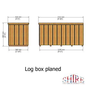 Shire Log Box – Planed Pressure-Treated Timber Firewood Storage | Garden Life Stores