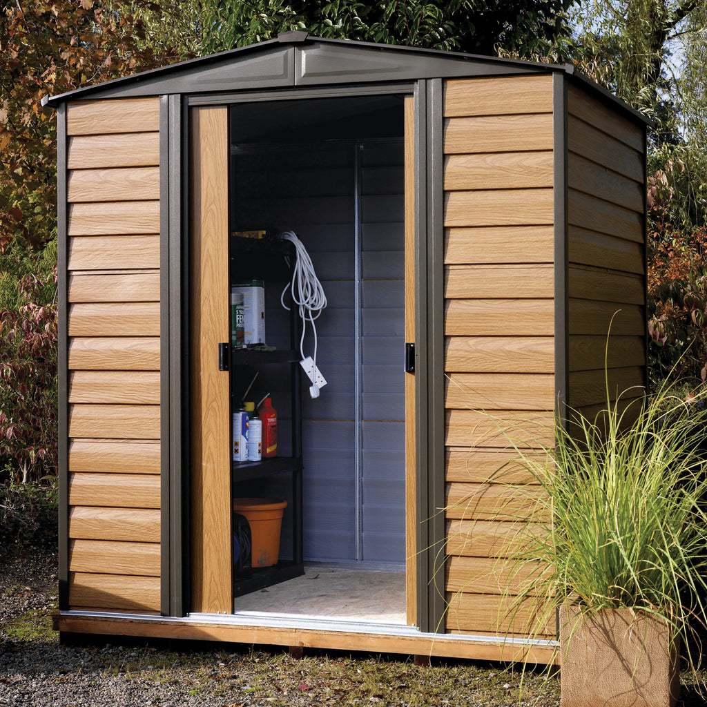 Rowlinson 6x5 Woodvale Metal Apex Shed With Floor & Assembly