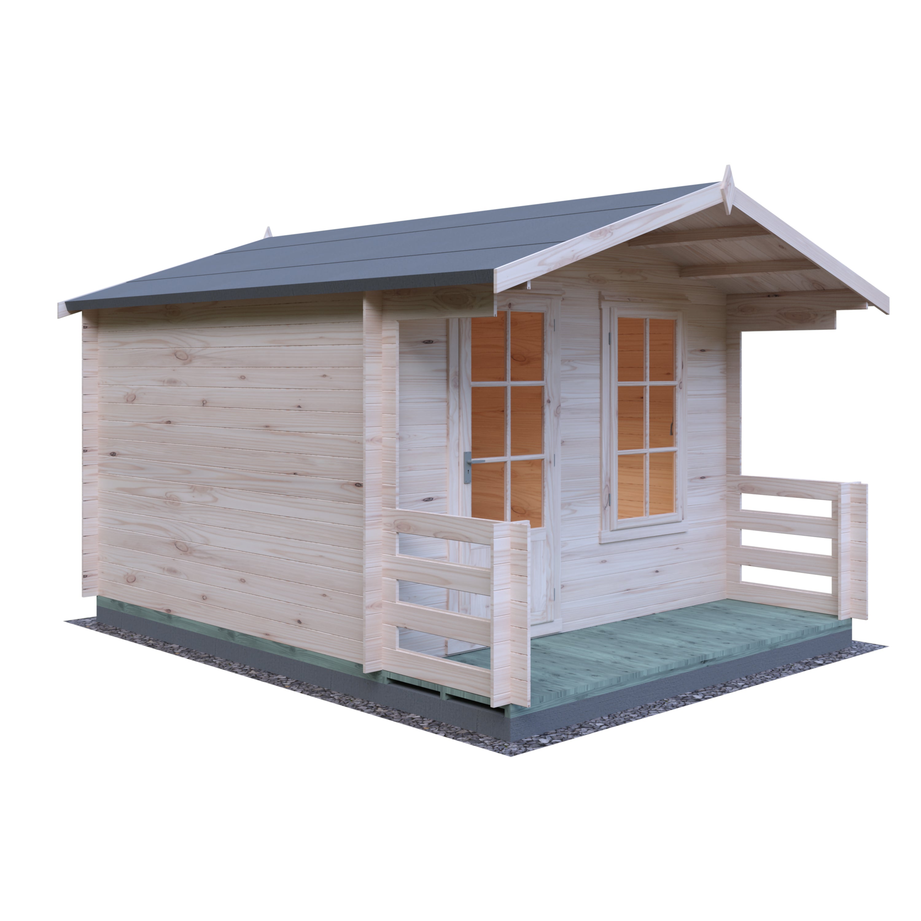 Shire Maulden With Verandah 19mm Log Cabin 10x10