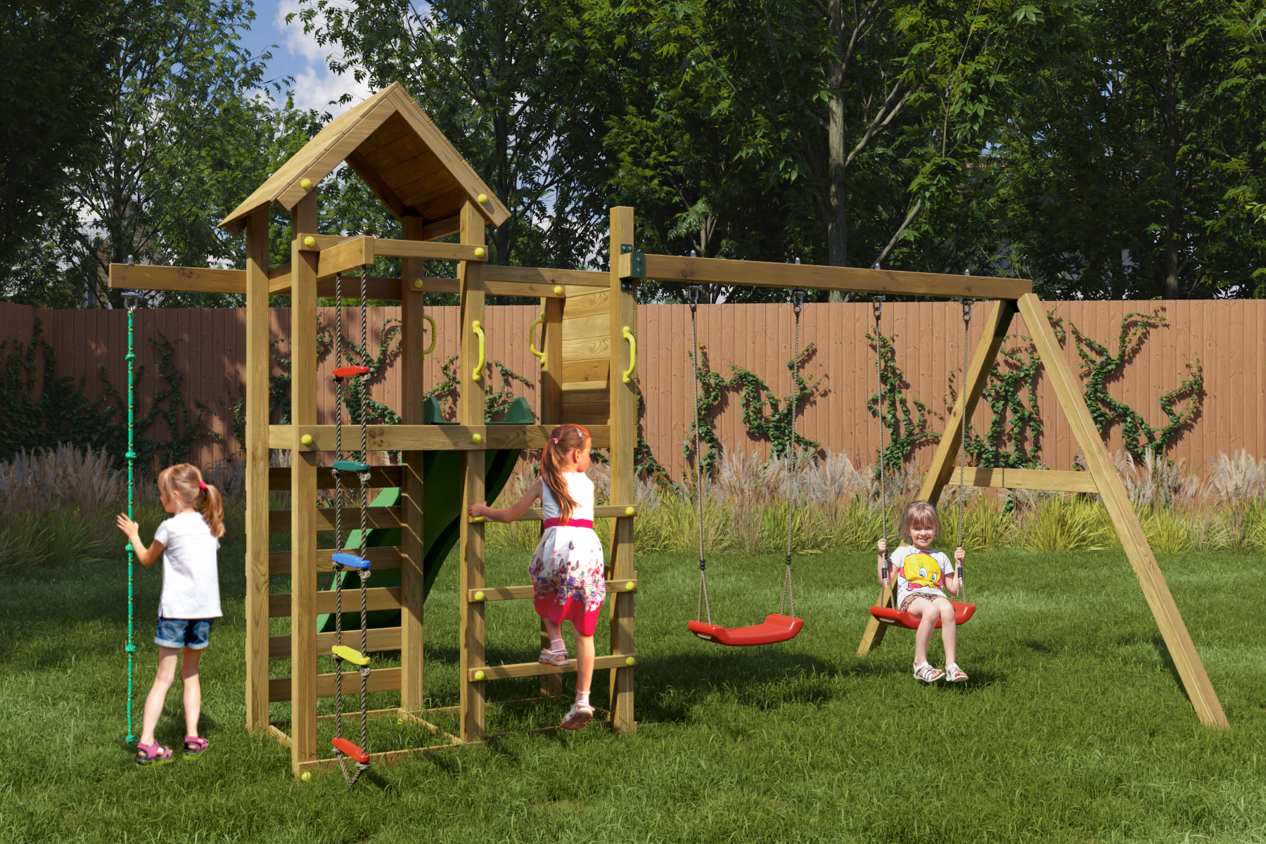 Shire Mixter Kids Wooden Multi Play Set Equipment