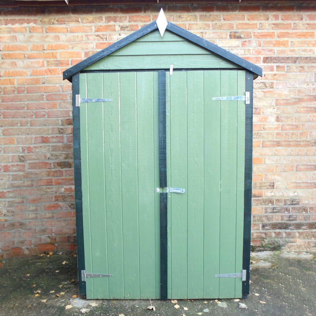 Shire Overlap Dipped Wooden Garden Shed Double Door with Shelves 4x3 - Garden Life Stores. 