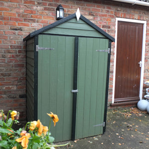 Shire Overlap Dipped Wooden Garden Shed Double Door with Shelves 4x3 - Garden Life Stores. 