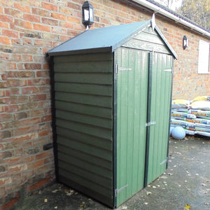 Shire Overlap Dipped Wooden Garden Shed Double Door with Shelves 4x3 - Garden Life Stores. 