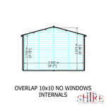 Shire Overlap Dipped Wooden Double Door with Optional Windows 10x10