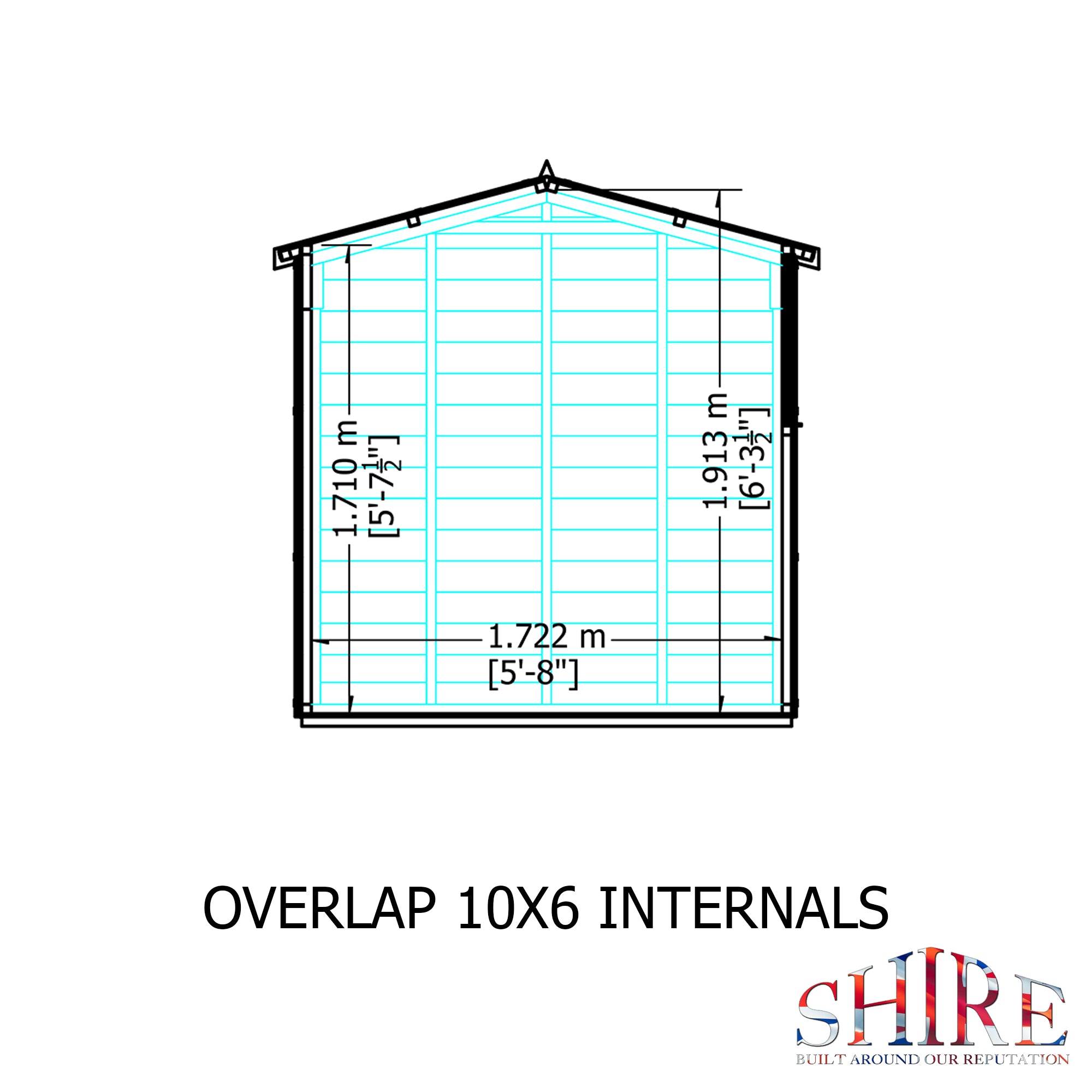 Shire Dip Treated Overlap Shed Double Door (10x6) with Windows - Garden Life Stores. 