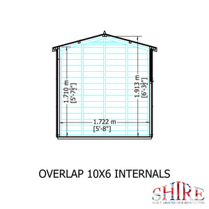 Shire Dip Treated Overlap Shed Double Door (10x6) with Windows - Garden Life Stores. 