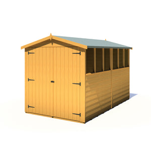 Shire Dip Treated Overlap Shed Double Door (10x6) with Windows - Garden Life Stores. 