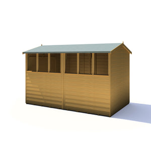 Shire Dip Treated Overlap Shed Double Door (10x6) with Windows - Garden Life Stores. 